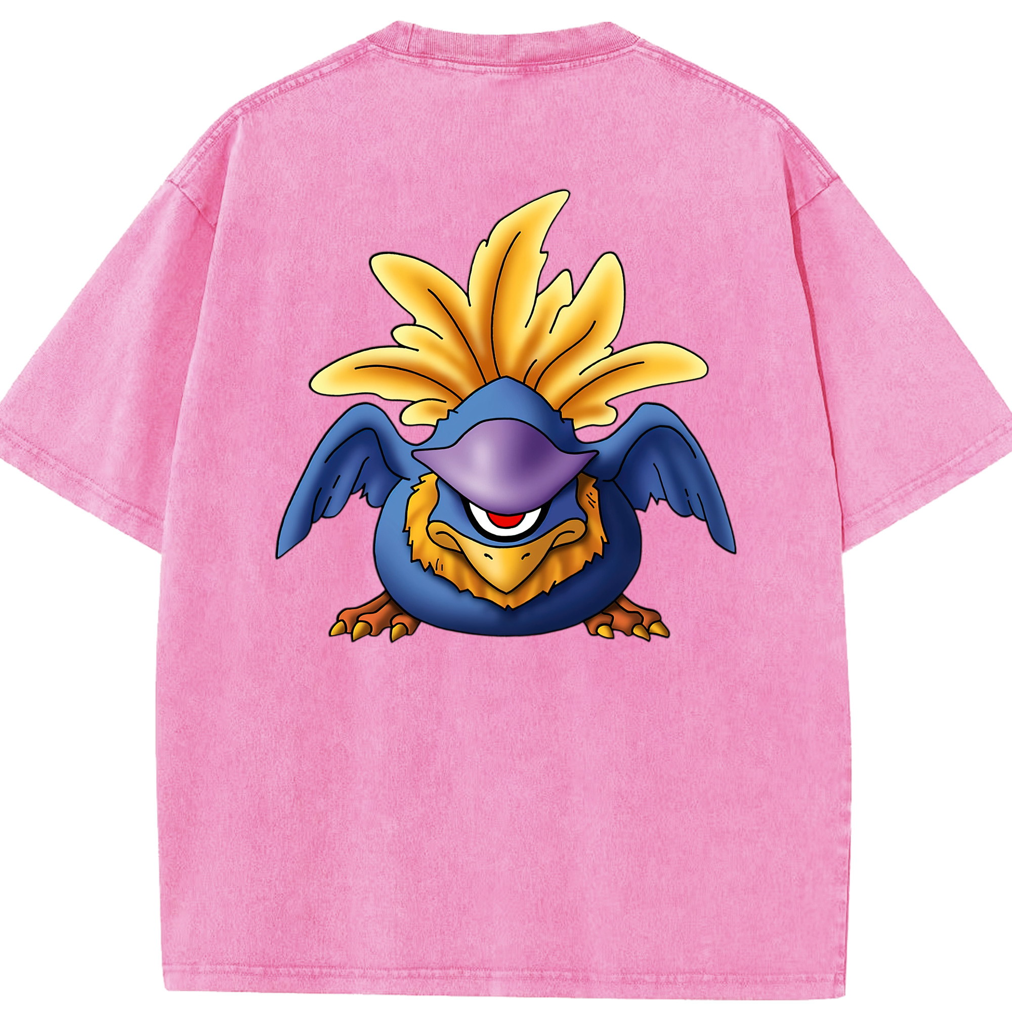 （画像用） ドラゴンクエスト Doragon Kuesuto Dragon Quest 綿100% ヴィンテージ風 半袖Tシャツ（背面プリント）